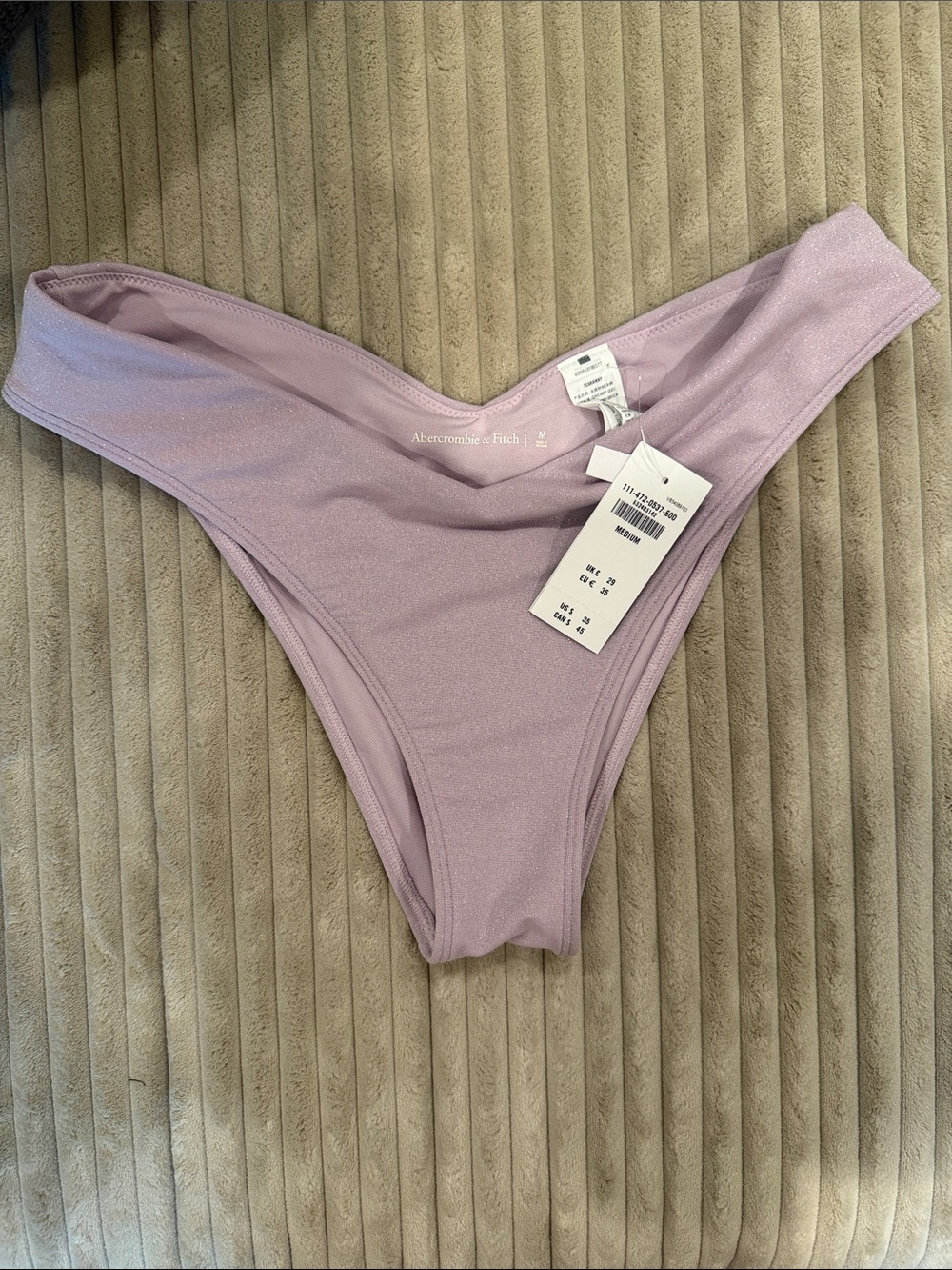 Abercrombie & Fitch - Lavender - High Leg Cheeky Bikini Bottom - NWT - Size M - Picture 2 of 6